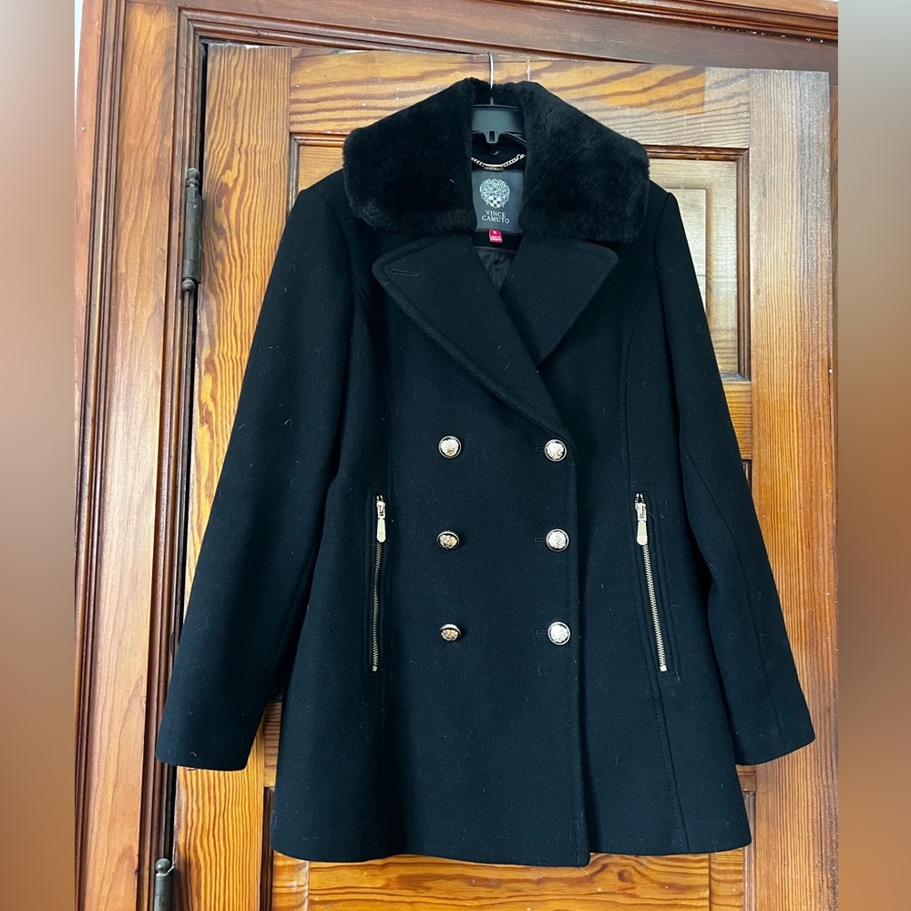 Vince Camuto size M fur-lined pea coat